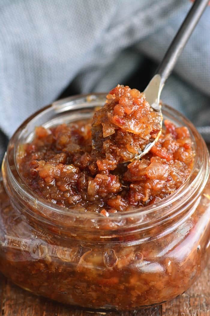 spooning out bacon jam