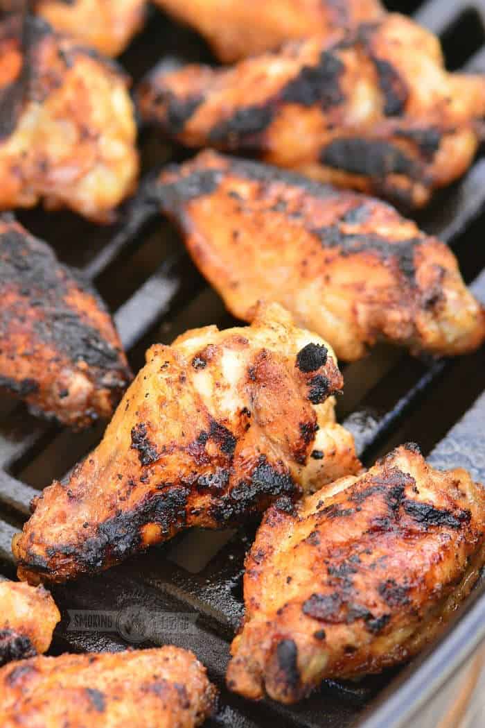 grilled chicken wings on the grill 