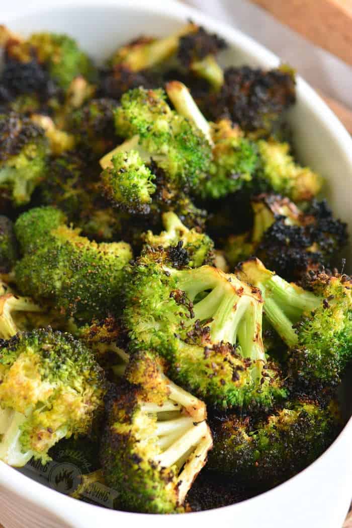 grilled broccoli in a while dish