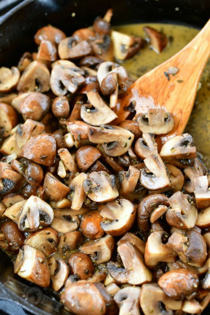 Grilled Mushrooms Buttery Mushrooms Grilled In A Cast Iron Skillet