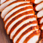 sliced smoked chicken breasts top view