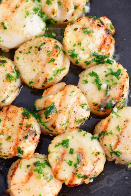 Grilled Scallops - Easy Grilled Scallops Finished With Herb Butter