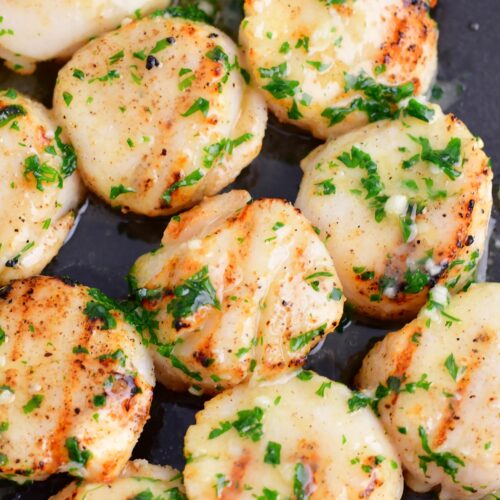 Grilled Scallops - Easy Grilled Scallops Finished With Herb Butter