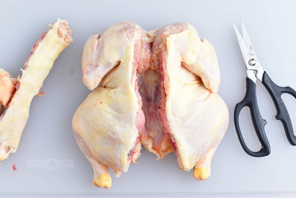 whole chicken with backbone cut out
