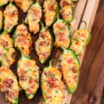 Jalapeno poppers on wood board