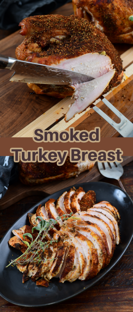 Pin image for smoked turkey breast