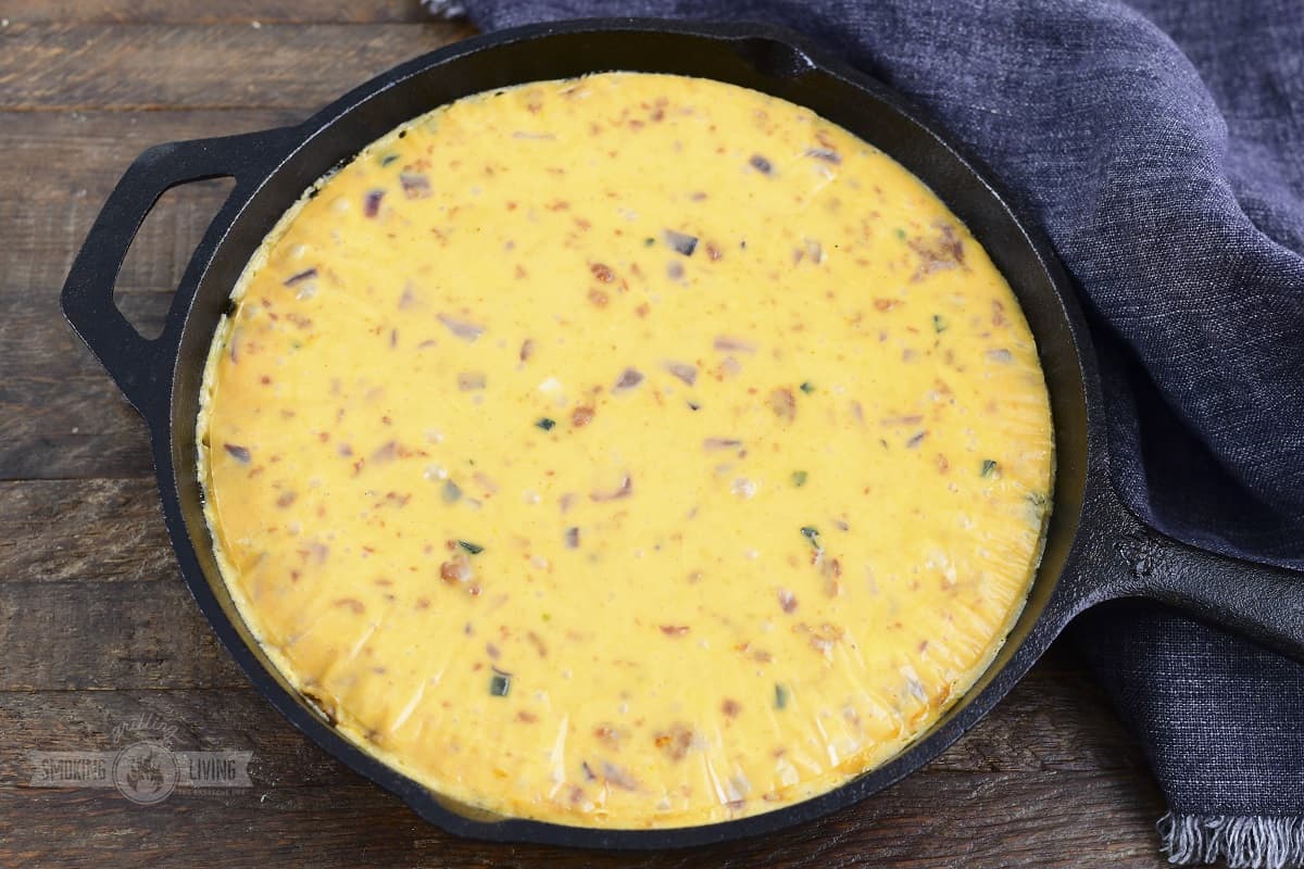 smoked queso right out of the pit