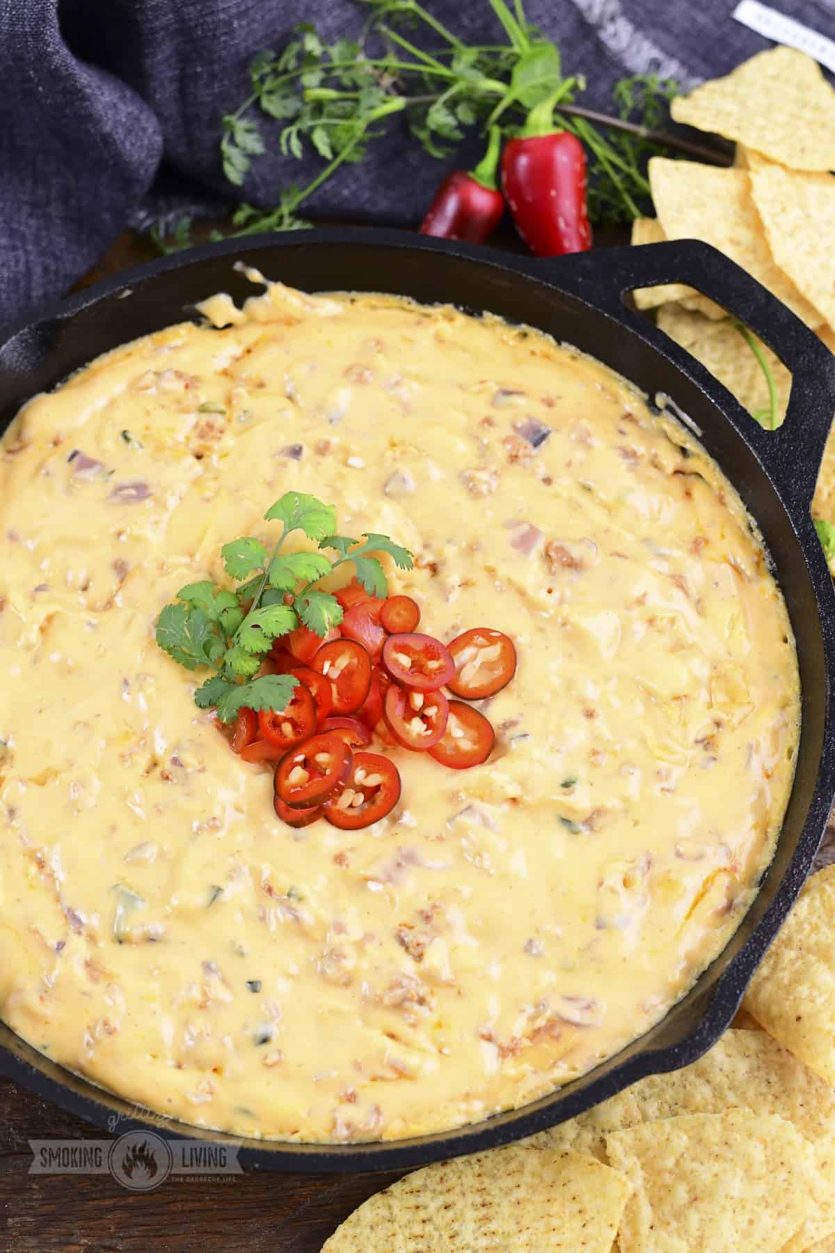 Smoked Queso Dip Grilling, Smoking, Living