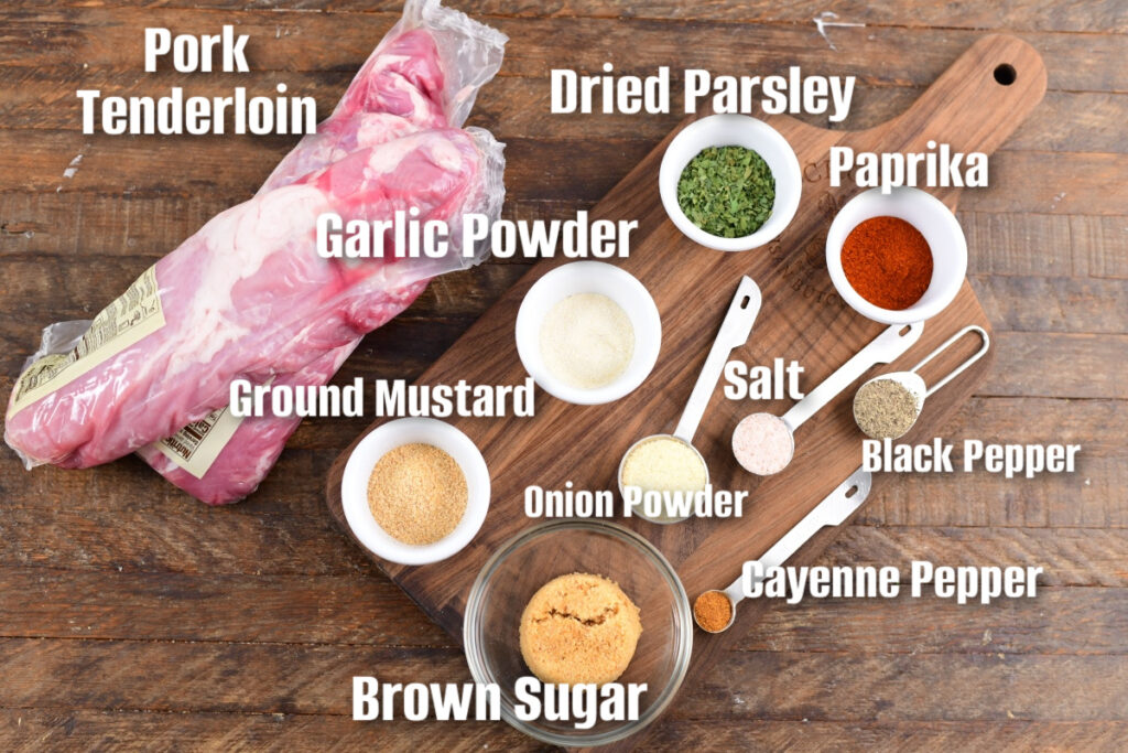Ingredients for smoked pork tenderloin